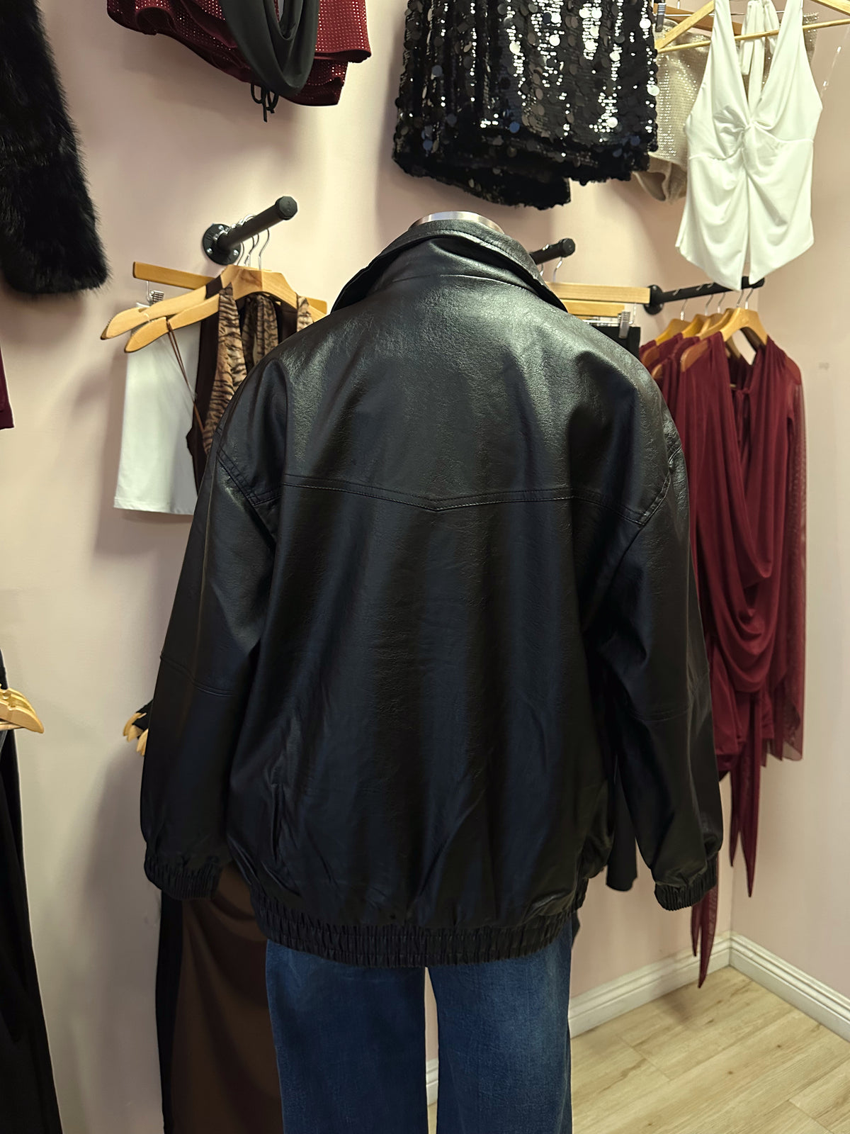 LA GIRLY LEATHER JACKET (BLACK)