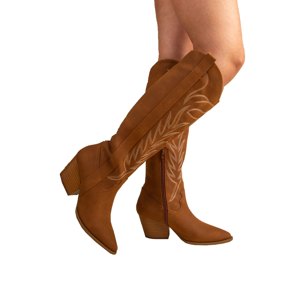 KNEE HIGH EMBROIDERED WESTERN BOOT