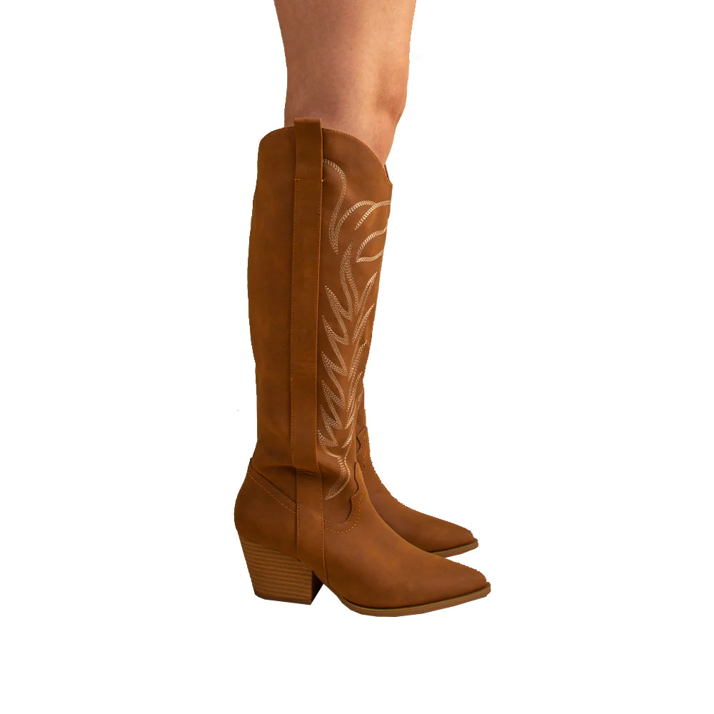 KNEE HIGH EMBROIDERED WESTERN BOOT