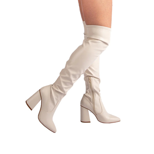 QUEEN B THIGH HIGH POINTED TOE BOOTS