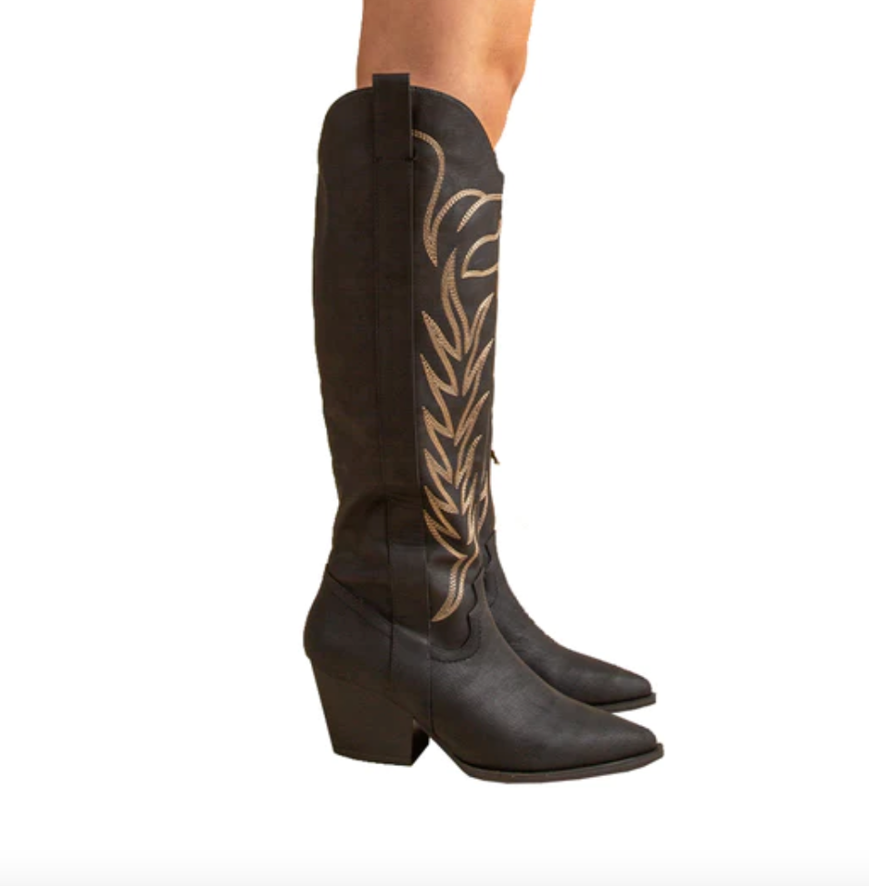 KNEE HIGH EMBROIDERED WESTERN BOOT